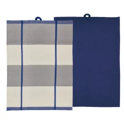 Södahl Blocks viskestykke blå/grå 2 stk 50x70 cm