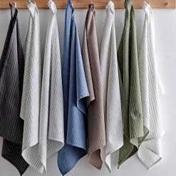 Södahl Organic Line viskestykke 2 stk. olive/white 50x70 cm