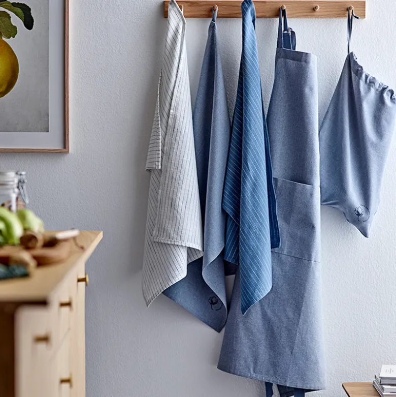 Södahl Organic Line viskestykke china blue 50x70 cm