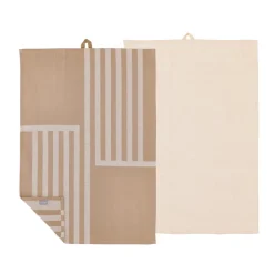 Södahl Reflection viskestykke beige/hvid 70x50 cm 2 stk
