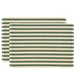 Södahl Statement Stripe dækkeserviet green 2 stk. 33x48 cm