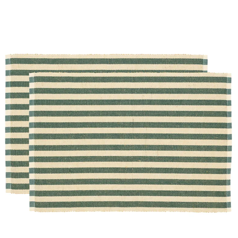 Södahl Statement Stripe dækkeserviet green 2 stk. 33x48 cm