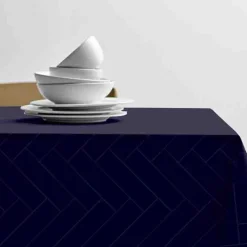 Södahl Tiles Damask dug indigo 140 x 270 cm