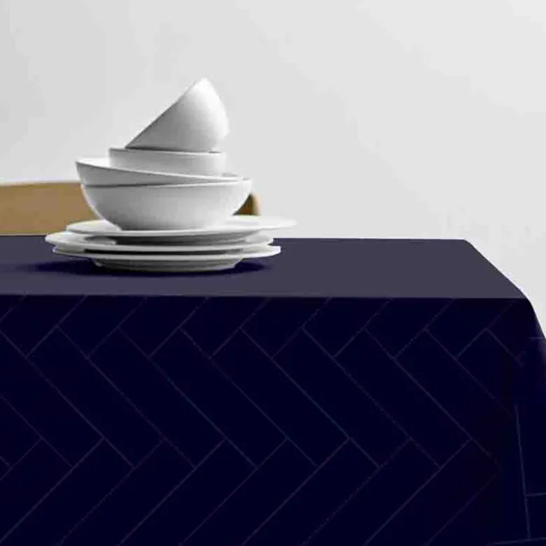 Södahl Tiles Damask dug indigo 140 x 320 cm