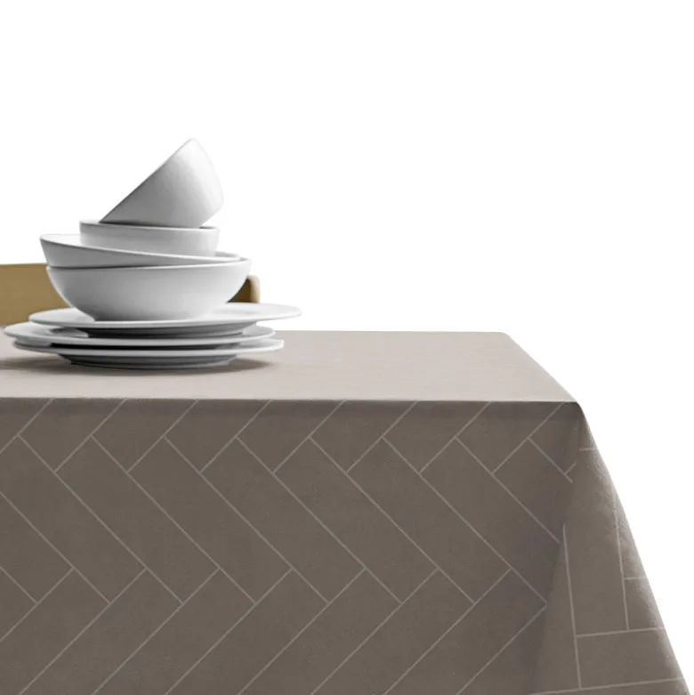 Södahl Tiles Damask dug taupe 140 x 270 cm