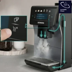 Siemens TP603EM6 EQ600 iAroma fuldautomatisk kaffemaskine sølvmetallic