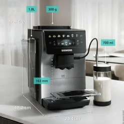 Siemens TP605EM3 EQ600 iAroma SS fuldautomatisk kaffemaskine stål