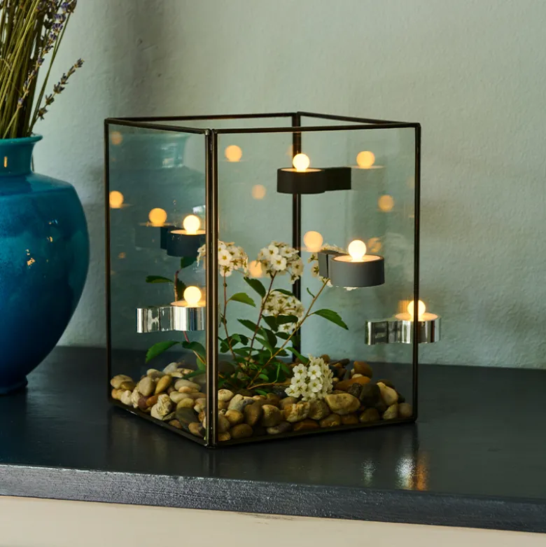 Sirius Amalia fyrfadsstager med magnet 2 stk. krom