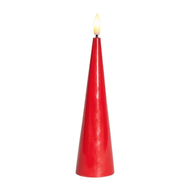 Sirius Sille Lak LED keglelys rød H 17 cm