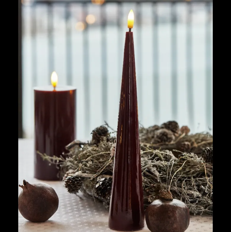 Sirius Sille Lak LED keglelys bordeaux H 26 cm