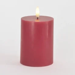 Sirius Sille LED-bloklys hindbær Ø 7,5 cm H 10 cm