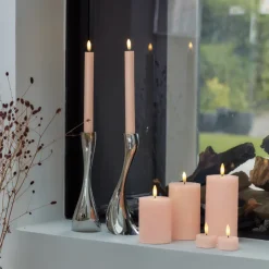 Sirius Sille LED bloklys lyserød Ø 7,5 cm H 10 cm