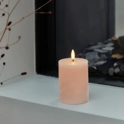 Sirius Sille LED bloklys lyserød Ø 7,5 cm H 10 cm