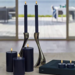 Sirius Sille LED bloklys mørkeblå Ø 7,5 cm H 15 cm