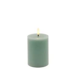 Sirius Sille LED bloklys olivengrøn Ø 7,5 cm H 10 cm