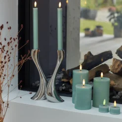 Sirius Sille LED bloklys olivengrøn Ø 7,5 cm H 10 cm