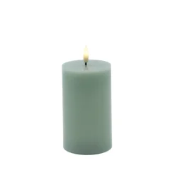 Sirius Sille LED bloklys olivengrøn Ø 7,5 cm H 12,5 cm