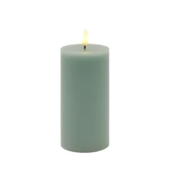 Sirius Sille LED bloklys olivengrøn Ø 7,5 cm H 15 cm