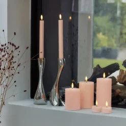 Sirius Sille LED fyrfadslys lyserød Ø 4,5 cm H 2,2 cm 2 stk.