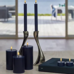 Sirius Sille LED fyrfadslys mørkeblå Ø 4,5 cm H 2,2 cm 2 stk.