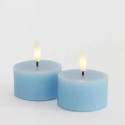 Sirius Sille LED-fyrfadslys pastelblå 2 stk. Ø 6x3,4 cm