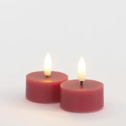 Sirius Sille LED-fyrfadslys rød 2 stk. Ø 4,5x2,2 cm