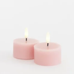 Sirius Sille LED-fyrfadslys rosa 2 stk. Ø 6 x 3,4 cm