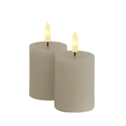 Sirius Sille mini LED-bloklys grå 2 stk. Ø 5 x H 6,5 cm