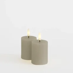 Sirius Sille mini LED-bloklys grå 2 stk. Ø 5 x H 6,5 cm