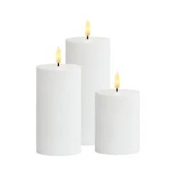 Sirius Sille Outdoor bloklys Ø 7,5 cm hvid 3 stk.