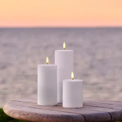 Sirius Sille Outdoor bloklys Ø 7,5 cm hvid 3 stk.