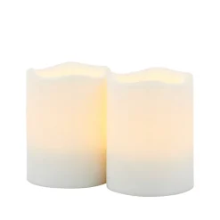 Sirius Storm Mini LED bloklys hvid 2 stk. H 7,5 cm
