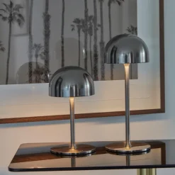 Sirius Tim genopladelig bodlampe chrome H 22 cm