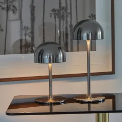Sirius Tim genopladelig bordlampe chrome H 30 cm