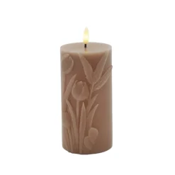 Sirius Tulisa LED bloklys brun Ø 7,8 cm H 15 cm
