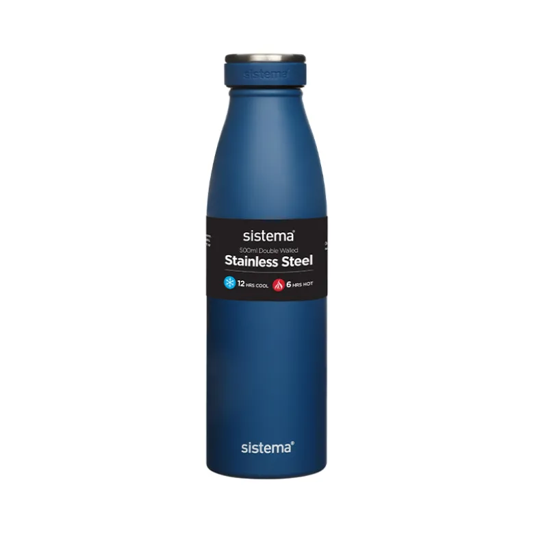 Sistema rustfrit stål drikkeflaske mørke Blå 500 ml
