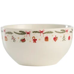 Skål med julemotiv hvid Ø 14 cm