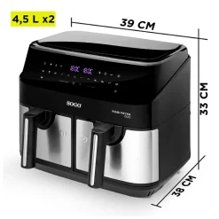 Sogo airfryer double basket 9 liter 1750 watt