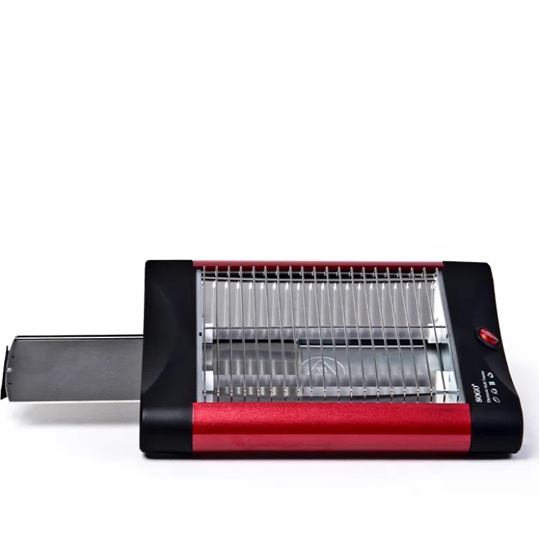 Sogo 4-slice flad brødrister rød/sort 600 watt
