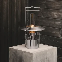 Stelton EM Portable LED skibslampe stål H 43 cm