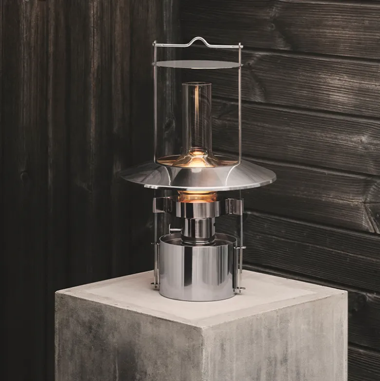 Stelton EM Portable LED skibslampe stål H 43 cm