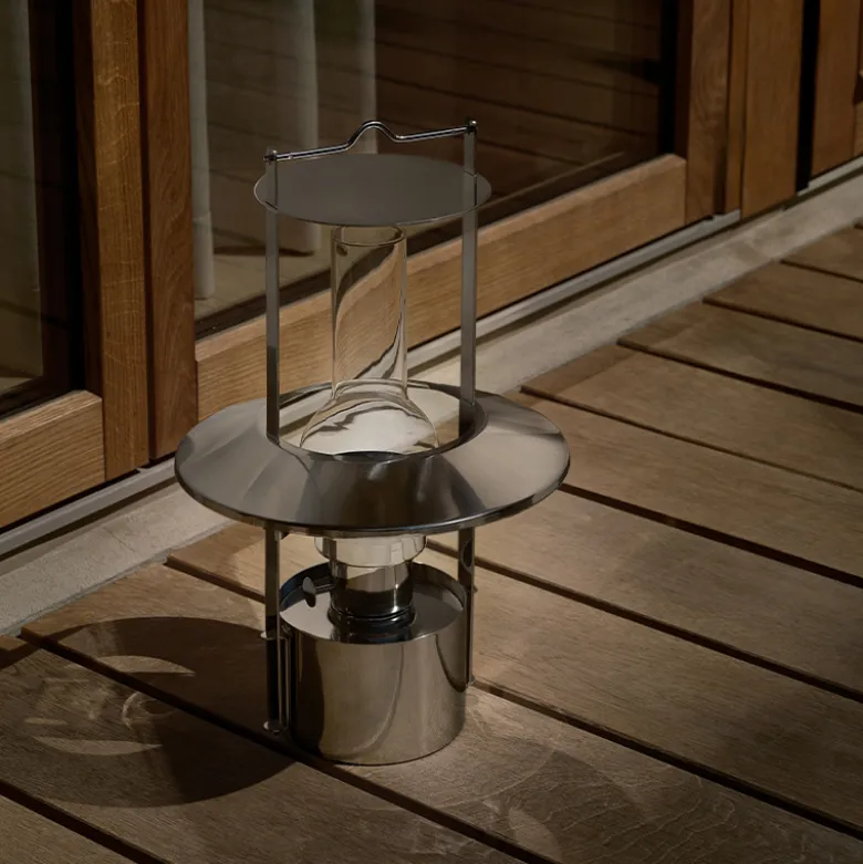 Stelton EM Portable LED skibslampe stål H 43 cm
