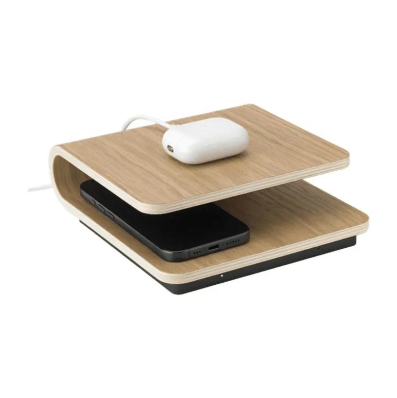 Stelton Ro trådløs oplader egetræ