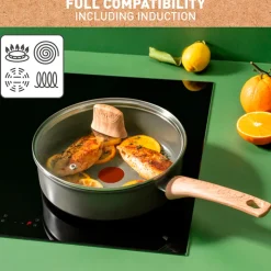 Tefal Renew sauterpande med låg og keramisk belægning grå 24 cm