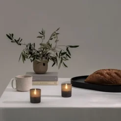 UYUNI LED lys i glas grå H 7 cm 2 stk.