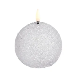 UYUNI LED Snowball glitterlys hvid H 7 cm