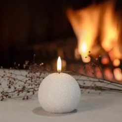 UYUNI LED Snowball glitterlys hvid H 7 cm