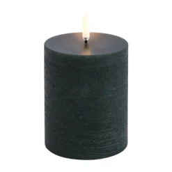 Uyuni Lighting LED bloklys pine green rustic H 10,1 cm