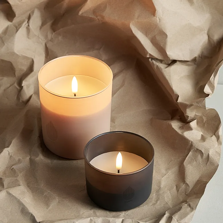 Uyuni Lighting LED glas lys beige H 10,2 cm