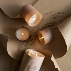 Uyuni Lighting LED glas lys beige H 6 cm